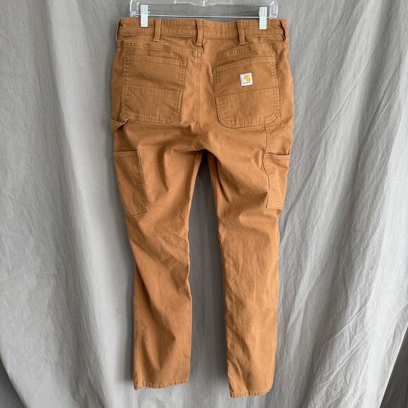 Carhartt Rugged Flex Canvas Work Pants Brown Carpenter Utility Relaxed Fit Sz 10 - Picture 4 of 13